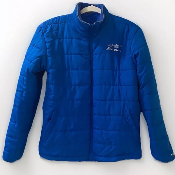 EUC Eddie Bauer Blue Puffer Jacket Youth XL 16 - Picture 3 of 12